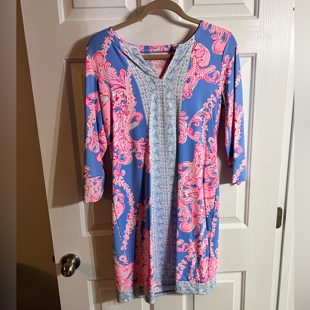 Size medium long sleeve spandex pink and purple Lilly Pulitzer dress